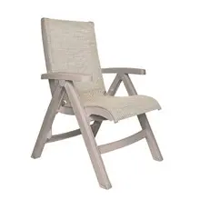Grosfillex - Jamaica Beach Straw/French Taupe Beach Folding Armchair (2 Pack) - UT091181