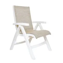Grosfillex - Jamaica Beach Straw/White Folding Armchair (2 Pack) - UT091004