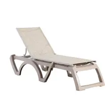 Grosfillex - Jamaica Beach Straw/French Taupe Chaise Lounge (2 Pack) - UT787181