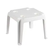 Grosfillex - Oasis White 18" x 18" Low Table w/ Cupholders (Set of 14) - 99018004