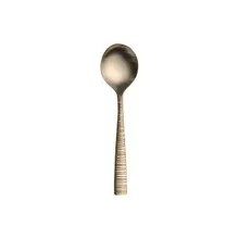 Folio - 7.1" Pirouette Champagne Gold Stainless Steel Bouillon Soup Spoon (12 Per Case) - 5760SX002