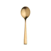 Folio - 7.1" Hartman Brushed Gold Stainless Steel Bouillon Soup Spoon (12 Per Case) - 5765SX002
