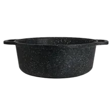 Folio - 5.75 Qt Black Granite Non-Stick Induction Buffet Pot W/ Glass Lid - 6976QU003
