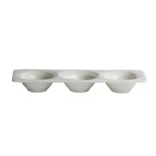 Royal Porcelain - 2.5 oz Tyfoon White Sauce Dish W/ 3 Divisions (72 Per Case) - 41145ST1236