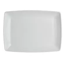 Royal Porcelain - 13.5" x 9.75" Tahara White Rectangle Platter (12 Per Case) - 61103ST0416