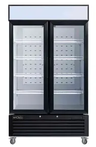EFI Sales - 48" Black Refrigerator w/ 2 Glass Swing Doors - C2-48GDVC