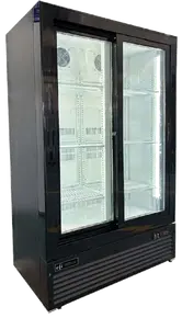 EFI Sales - 36" Black Refrigerator w/ 2 Sliding Glass Doors - C2S-3656GD