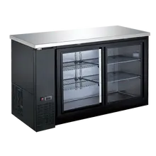 EFI Sales - 60" Black Back Bar Cooler w/ 2 Sliding Glass Doors - CBBGDS2-60CC
