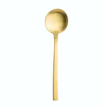 Varick - Lissome 6.5" Brushed Gold Bouillon Soup Spoon (12 Per Case) - 5717GP002