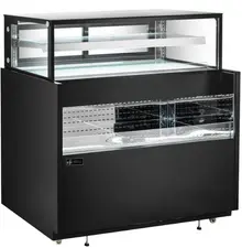 EFI Sales - 72" Black Straight Sided Refrigerated Dual Showcase - CGOMD-7260