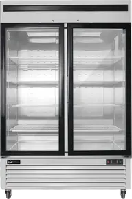EFI Sales - 54" Stainless Steel Freezer Showcase w/ 2 Glass Doors - FI2-54GDSVC