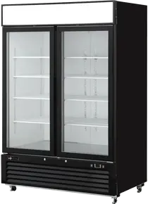 EFI Sales - 54" Black Freezer Showcase w/ 2 Glass Doors - FI2-54GDVC