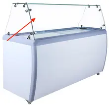 EFI Sales - Sneeze Guard for 60" White Ice Cream Dipping Display Freezer - FICD-60-SG
