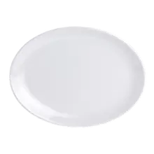 Varick - Cafe Porcelain Bistro 8" x 6" White Oval Coupe Plate (12 Per Case) - 6900E409