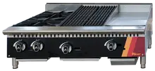 EFI Sales - 36" Natural Gas Cooktop w/ 12" Griddle, 12" Hotplate & 12" Charbroiler - HCT36-12HP-CH-GMN