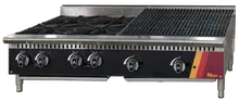 EFI Sales - 48" Natural Gas Cooktop w/ 24" Charbroiler & 24" Hotplate - HCT48-24HP-24CH-N
