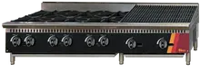 EFI Sales - 60" Natural Gas Cooktop w/ 24" Charbroiler & 36" Hotplate - HCT60-36HP-24CH-N