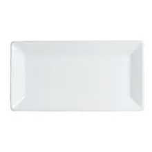 Varick - Cafe Porcelain Pub 9.5" x 5" White Rimmed Rectangle Tray (12 Per Case) - 6900E554