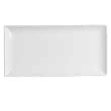 Varick - Cafe Porcelain Pub 15" x 7" White Rimmed Rectangle Plate (12 Per Case) - 6900E559