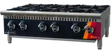 EFI Sales - 36" Natural Gas Hot Plate w/ 6 Open Burners - HHP36-6B-N
