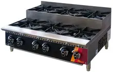EFI Sales - 36" Liquid Propane Step Up Hot Plate w/ 6 Open Burners - HHPSU-36-6B-P