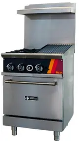 EFI Sales - 24" Natural Gas Range w/ 1 Oven & 24" Charbroiler - HRG24-24CH-N