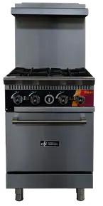 EFI Sales - 24" Natural Gas Range w/ 1 Convection Oven & 4 Open Burners - HRG24-4B-CV-N