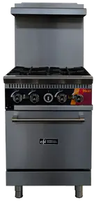 EFI Sales - 24" Liquid Propane Range w/ 1 Convection Oven & 4 Open Burners - HRG24-4B-CV-P