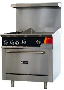 EFI Sales - 36" Natural Gas Range w/ 1 Oven, 2 Open Burners & 24" Griddle - HRG36-24GM-2B-N