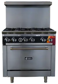EFI Sales - 36" Liquid Propane Range w/ 1 Oven & 6 Open Burners - HRG36-6B-P