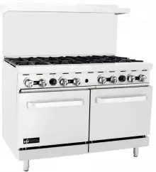 EFI Sales - 48" Natural Gas Range w/ 2 Ovens & 8 Open Burners - HRG48-8B-N
