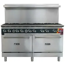 EFI Sales - 60" Natural Gas Range w/ 2 Convection Ovens & 10 Open Burners - HRG60-10B-CV-N