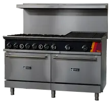 EFI Sales - 60" Liquid Propane Range w/ 2 Ovens, 6 Open Burners & 24" Charbroiler - HRG60-24CH-6B-P