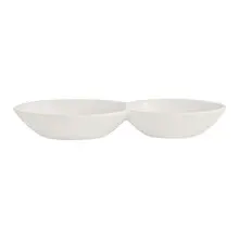 Rene Ozorio - White Album 6 oz 2-Compartment Gourmet Sauce Dish (12 Per Case) - 51109ST3266