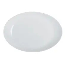 Creations - Improv 13.3" x 9.25" White Melamine Oval Winged Coupe Platter (12 Per Case) - 7075MM320