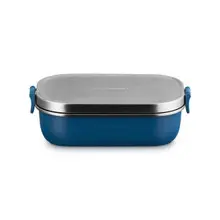 Le Creuset - Teal .9L On The Go Stainless Steel Lunch Box