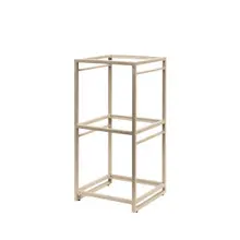 Creations - Axis Spire Champagne 9.5" x 9.5" x 19.5" Square Tiered Riser - 7364MW344