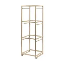 Creations - Axis Spire Champagne 9.5" x 9.5" x 28.5" Square Tiered Riser - 7364MW345