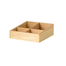 Creations - Axis Spire Blonde 8.5" x 8.5" 4-Compartment Box - 7369MW510