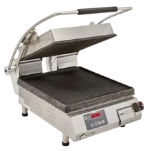 Star - Pro-Max 14" Panini Grill 120V w/ Grooved Iron Plates & Electronic Controls/Timer - PGT14IE