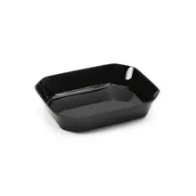 Delfin - Cut Corner 64 oz Black Acrylic Rectangle Bowl (6 Per Case) - DFBCC10810