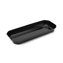 Delfin - Cut Corner 4 Qt Black Acrylic Rectangle Bowl (6 Per Case) - DFBCC20810