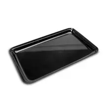 Delfin - Market Tray 15" x 10" x 1" Black Acrylic Rectangle Tray (6 Per Case) - DFTRC151010