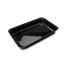 Delfin - Market Tray 15" x 12" x 1" Black Acrylic Rectangle Tray (6 Per Case) - DFTRC151210