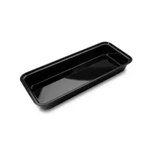 Delfin - Market Tray 15" x 8" x 1" Black Acrylic Rectangle Tray (6 Per Case) - DFTRC15810
