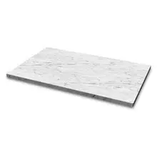 Delfin - 24" x 15" Marble White Melamine Rectangle Flat Sheet (2 Per Case) - DFFS2415M20