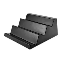 Delfin - 3-Tier Black ABS Bulk Riser W/ Tri-Channel & Coutout (4 Per Case) - DFMRB2425317