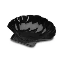 Delfin - 11" x 9.75" Black Acrylic Scallop Shell (6 Per Case) - DFSHL101110