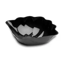 Delfin - 13" x 10" Black Acrylic Clam Shell Dish (6 Per Case) - DFSHL101310