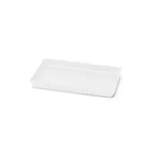Delfin - Linen 10" x 6" White Melamine Rectangle Tray (10 Per Case) - DFTRC106LT020